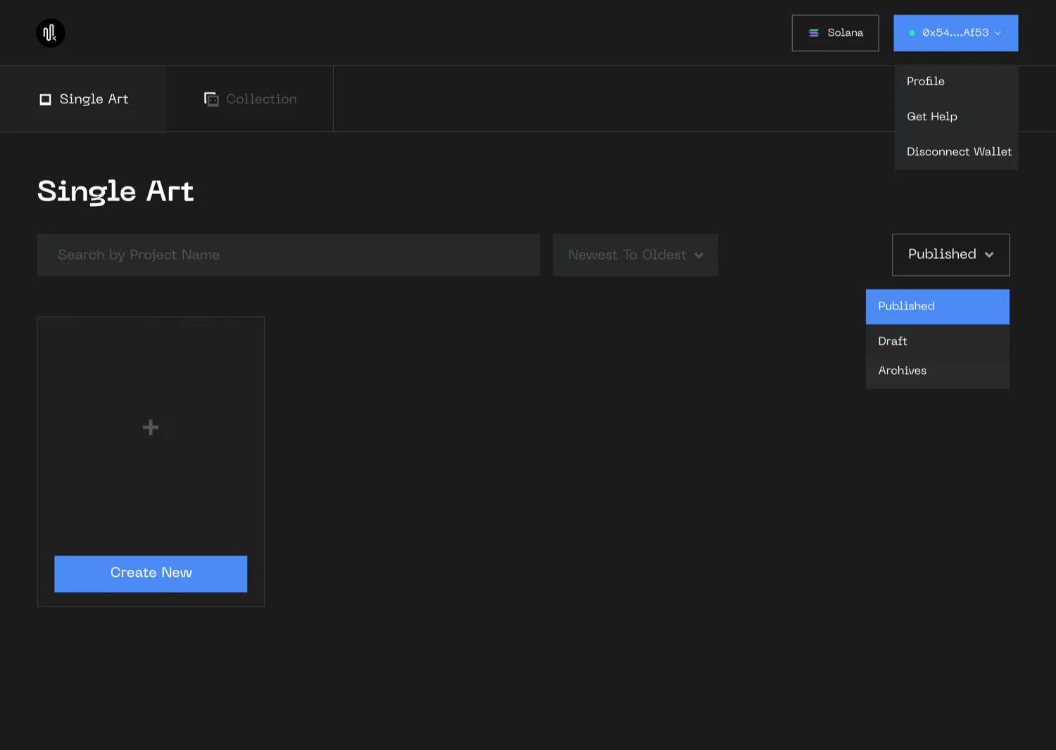 Merger X — empty dashboard for new users